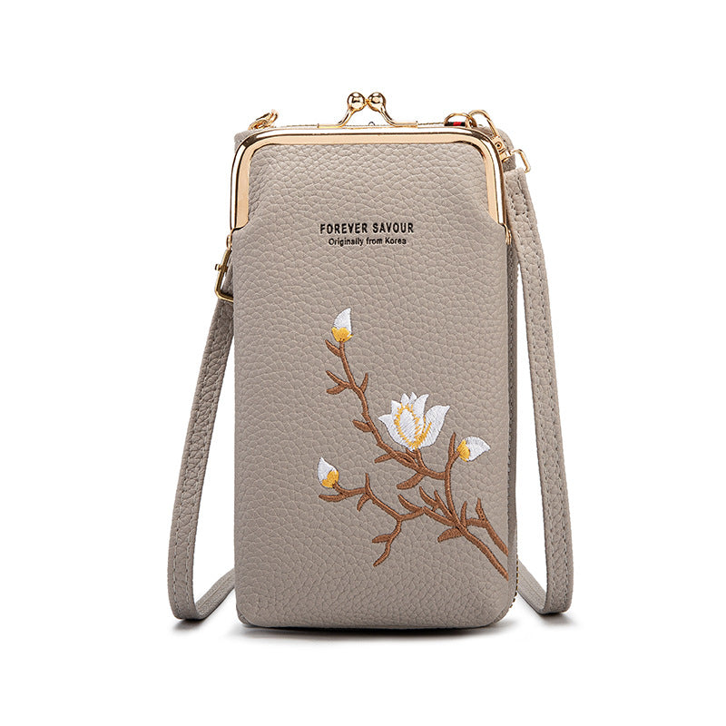 Chic Embroidered Crossbody Phone Wallet