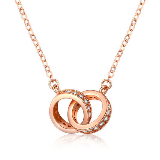 Elegant Interlocking Rings Pendant Necklace