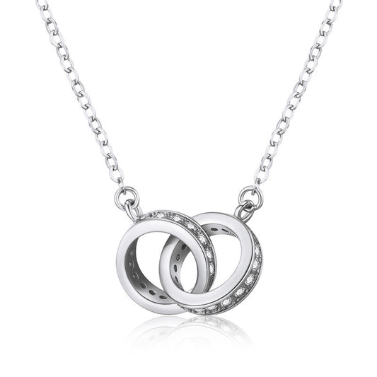 Elegant Interlocking Rings Pendant Necklace