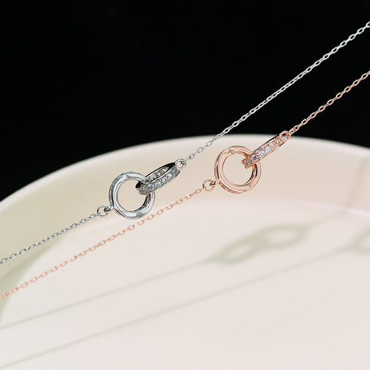 Elegant Interlocking Rings Pendant Necklace