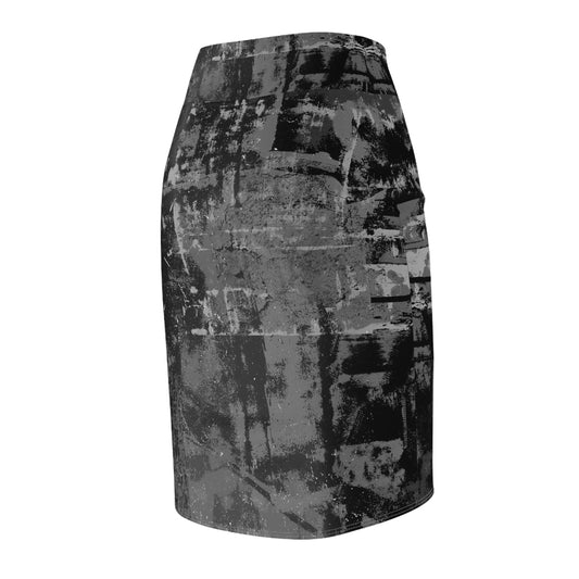 Pencil Skirt DISTRESSED DARK - Minimal by Queennoble