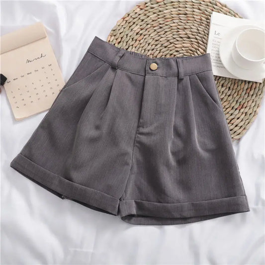 Shorts Women Solid Zipper Fly Loose Casual All-Match Simple Chic Summer Feminino Trousers Stylish Popular Korean Version Daily