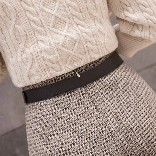 High Waist Tweed Woollen Shorts  