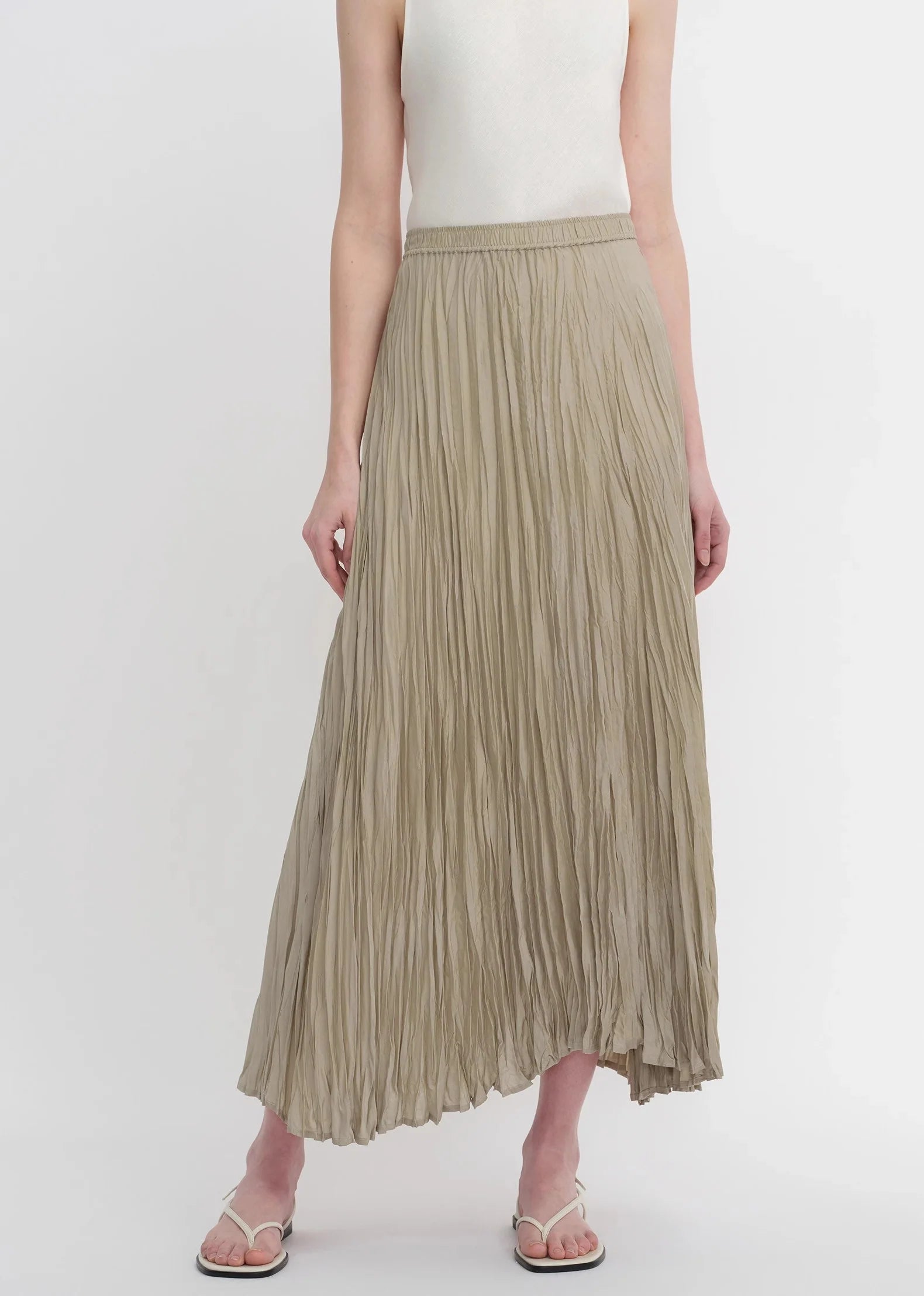 Mulberry Silk Custom Pleated Irregular Hem Skirt for Women