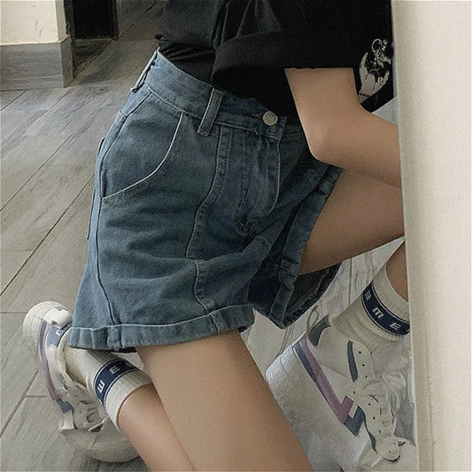 Denim Trendy High Waist Streetwear Shorts