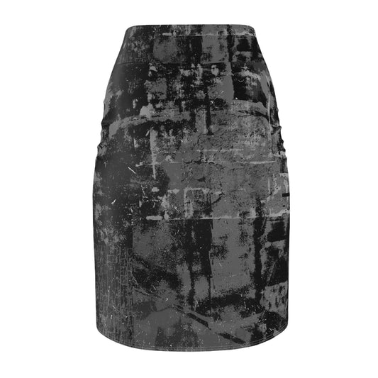 Pencil Skirt DISTRESSED DARK - Minimal by Queennoble