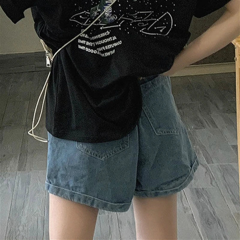 Denim Trendy High Waist Streetwear Shorts