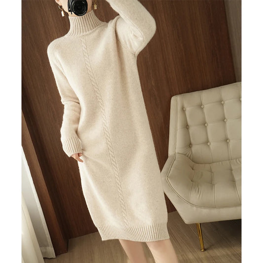 100%Wool Long Sweater 