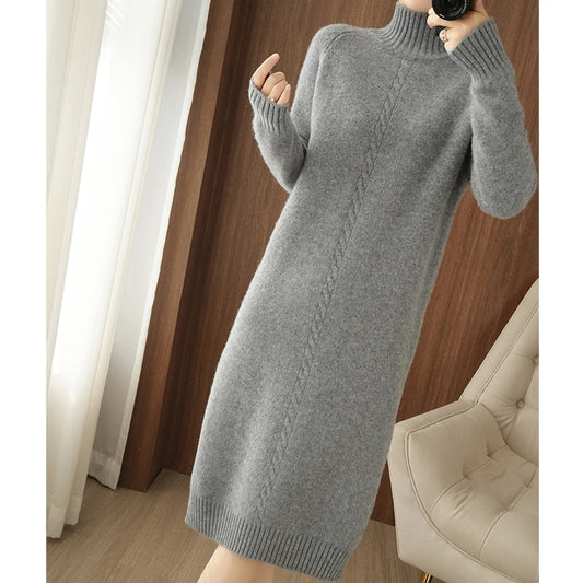 100%Wool Long Sweater 