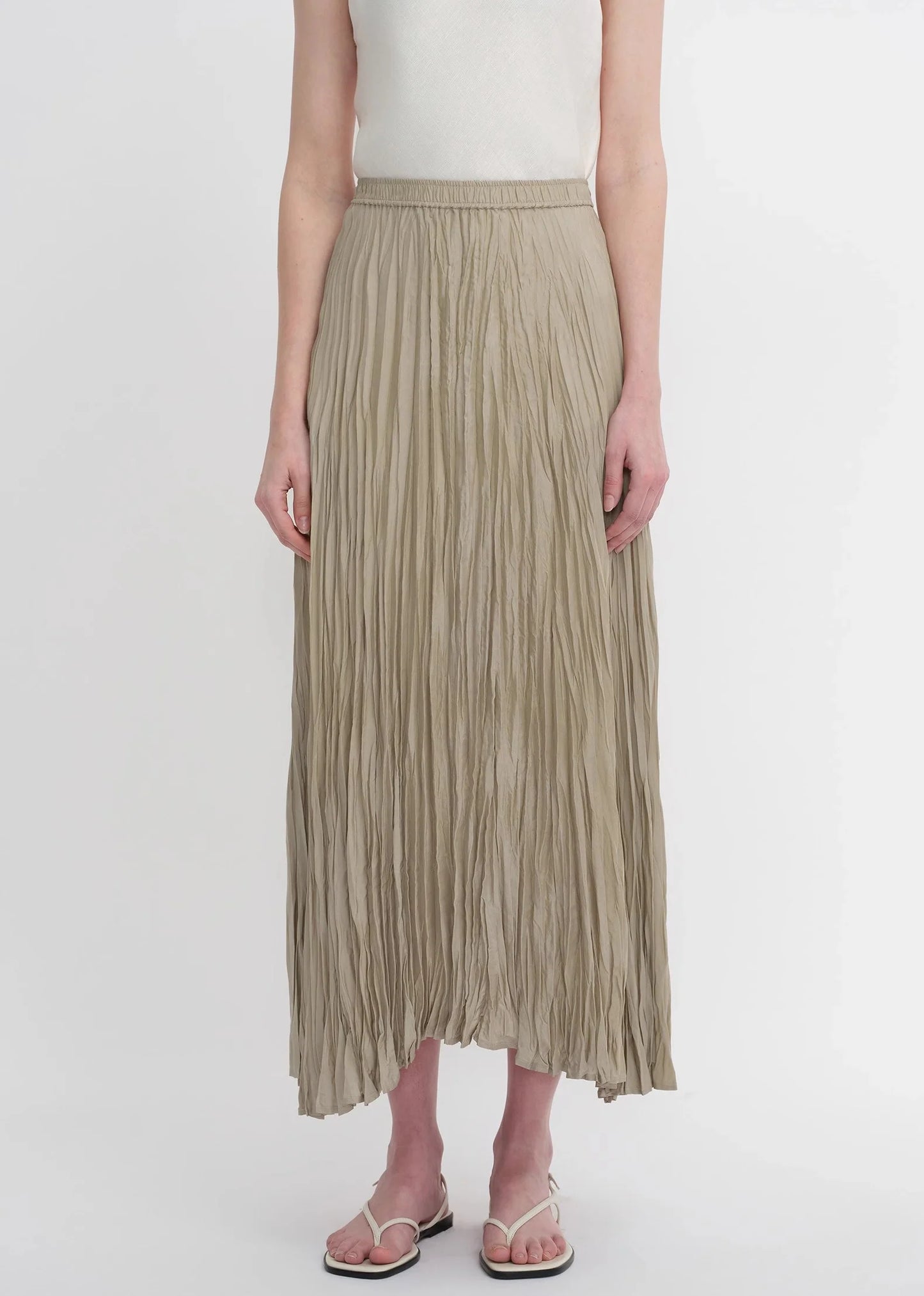 Mulberry Silk Custom Pleated Irregular Hem Skirt for Women